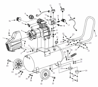 Page A Diagram and Parts List for HX4002 2006 Campbell Hausfeld Compressor